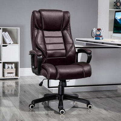 Vinsetto High Back 6 Points Vibration Massage Executive Office Chair, Brown