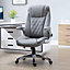 Vinsetto High Back Executive Office Chair Home Swivel PU Leather, with Flip-up Arm, Adjustable Height, Grey