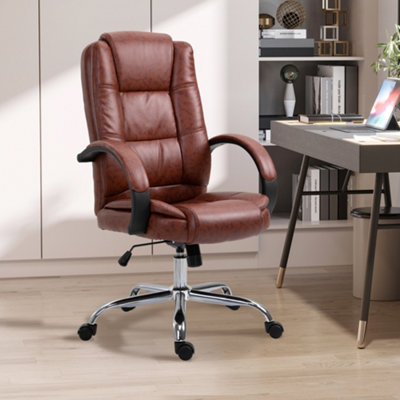 Vinsetto High-Back Extra Cushioned Office Chair with Adjustable Height &  Wheels