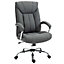 Vinsetto High Back Home Office Chair Swivel Linen Fabric Desk Armchair, Grey