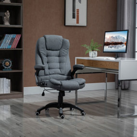 Vinsetto High Back Home Office Chair Swivel Linen Fabric Desk Chair, Dark Grey