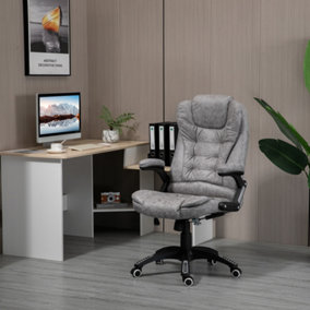 Vinsetto High Back Home Office Chair Swivel Microfibre Fabric Desk Chair, Grey