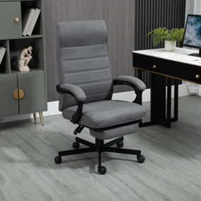 Vinsetto High-Back Home Office Chair with Adjustable Height and Footrest, Grey