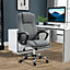 Vinsetto High Back Office Chair 360 Swivel Chair Adjustable Height Tilt Function Linen Deep Grey 62W x 62D x 110-119H cm