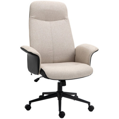 Vinsetto High-Back Office Chair Computer Desk Chair with Tilt Function Beige