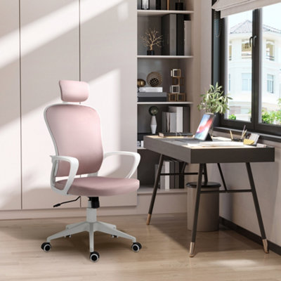 Pink fabric desk online chair