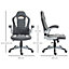 Vinsetto Home Office Chair Racing Gaming, Height Adjustable Rolling Swivel With Tilt Function PU Leather, Grey