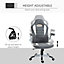 Vinsetto Home Office Chair Racing Gaming, Height Adjustable Rolling Swivel With Tilt Function PU Leather, Grey