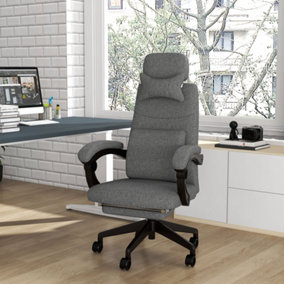 Vinsetto Home Office Chair Reclining Computer Chair w/ Lumbar Support Dark Grey