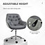 Vinsetto Home Office Chair Velvet Ergonomic Computer Comfy Desk with Adjustable Height, Dark Grey