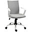 Vinsetto Home Office Linen Chair Swivel Computer Desk Task Chair, Light Grey