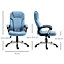 Vinsetto Linen Executive Office Chair Height Adjustable Swivel Chair, Blue
