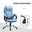 Vinsetto Linen Executive Office Chair Height Adjustable Swivel Chair, Blue