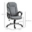 Vinsetto Linen Padded Ergonomic Office Chair w/ Swivel Adjustable Seat High Back Armrests Headrest Stylish Work Rocking Grey