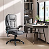 Vinsetto Massage Office Chair Recliner Ergonomic Gaming Heated Home Padded Velvet-Feel Fabric Grey
