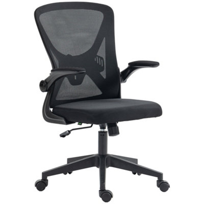 Vinsetto Mesh Home Office Chair Swivel Task Chair w/ Lumbar Support, Arm, Black