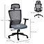 Vinsetto Mesh Home Office Chair with Lumbar Back Support, Coat Hanger Swivel Task Recliner, Blue Grey