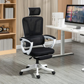 Vinsetto Mesh Office Chair for Home with Lumbar Support, Arm, Footrest, Headrest