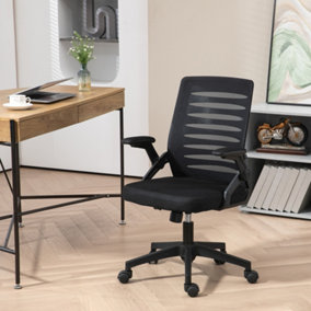 Vinsetto Mesh Office Chair Home Swivel Task Chair w/ Lumbar Support, Arm, Black