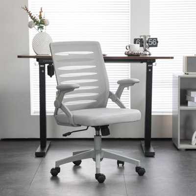 Vinsetto Mesh Office Chair Home Swivel Task Chair w/ Lumbar Support, Arm, Grey