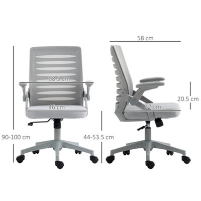 Vinsetto Mesh Office Chair Home Swivel Task Chair w/ Lumbar Support, Arm, Grey