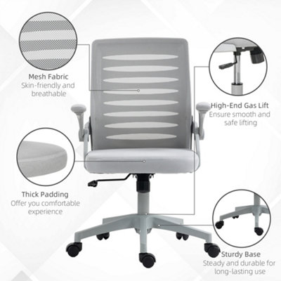 Vinsetto Mesh Office Chair Home Swivel Task Chair w/ Lumbar 