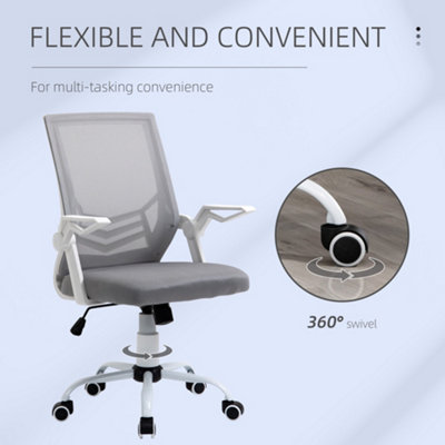 Vinsetto Mesh Swivel Office Chair Task Computer Chair w/ Lumbar Support, Grey