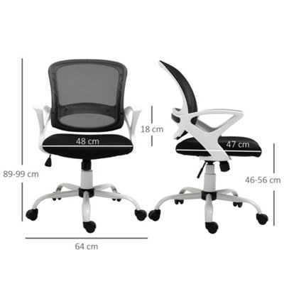 Vinsetto Mesh Task Swivel Chair Home Office Desk w/ Lumbar Back Support, Black