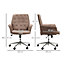 Vinsetto Micro Fiber Office Swivel Chair Mid Back Computer Desk with Adjustable Seat, Arm - Coffee
