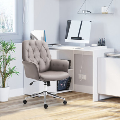 Vinsetto Micro Fiber Office Swivel Chair Mid Back Computer Desk with ...
