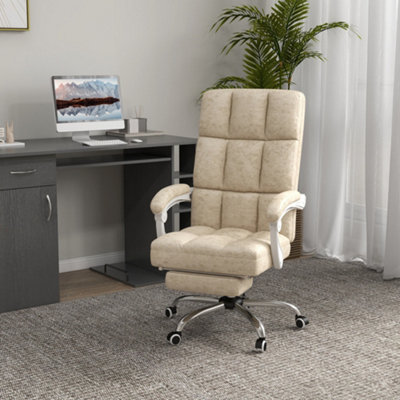 Vinsetto Microfibre Fabric Vibration Massage Office Chair for Home, Beige