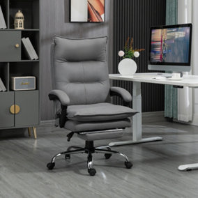 Vinsetto Microfibre Vibration Massage Office Chair with Heat, Footrest, Grey