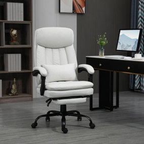 Vinsetto Microfibre Vibration Massage Office Chair with Heat, Pillow, White