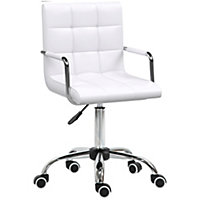 Vinsetto Mid Back Home Office Chair Swivel Computer Chair with Armrests, White