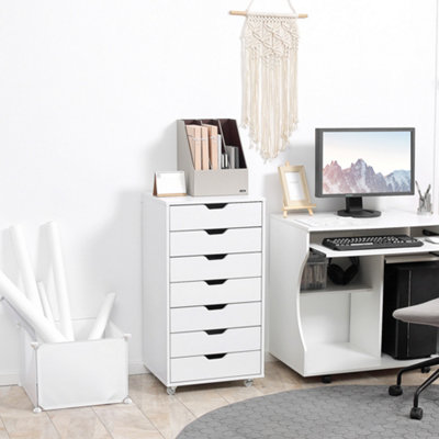 White filing deals cabinet on wheels