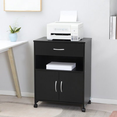 Black printer stand with storage new arrivals