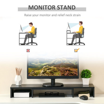Vinsetto Monitor Stand Screen Riser w/ Adjustable Length for Two Laptop Max