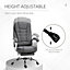 Vinsetto Office Chair Computer Swivel Rolling Task Recliner for Home with Retractable Footrest, Arm, Grey