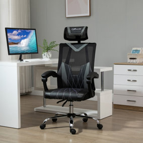 Vinsetto Office Chair Ergonomic Desk Chair with Rotate Headrest, Lumbar Support & Adjustable Height