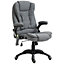 Vinsetto Office Chair Heating Massage Points Relaxing Reclining Grey