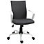 Vinsetto Office Chair Linen Swivel Computer Desk Home Study Task with Wheels, Arm, Adjustable Height, Charcoal Grey