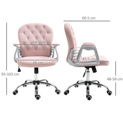 Pink tufted desk online chair