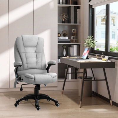 Vinsetto Office Chair w/ Heating 6-Point Massage Relaxing Reclining Grey