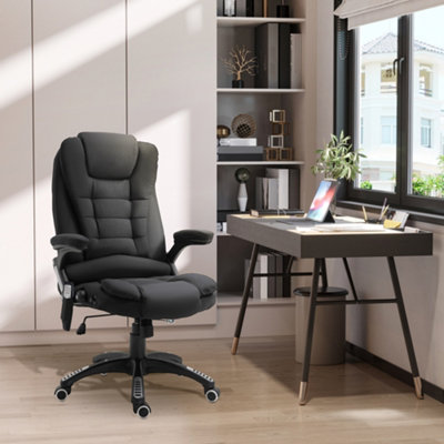 Vinsetto Office Chair w/ Heating Massage Points Relaxing Reclining Black