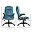 Vinsetto Office Chair w/ Heating Massage Points Relaxing Reclining Blue