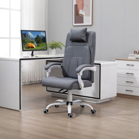 Vinsetto Office Chair w/ Massage Pillow Executive Reclining Ergonomic USB Power Adjustable Height 360 degree Swivel Base Grey