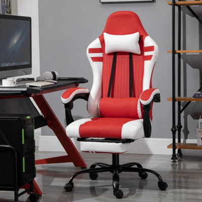 Gaming chair discount red and white