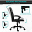 Vinsetto PU Leather & Mesh Panel Blend Office Chair Swivel Seat w/ Padding Ergonomic Desk Adjustable Height Tilt Black