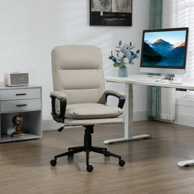 Vinsetto PU Leather Office Chair for Home with Arm, Adjustable Height ...