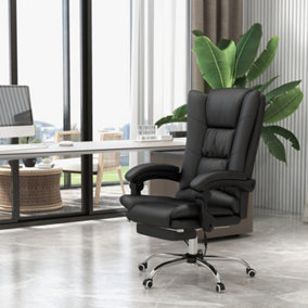 Vinsetto PU Leather Vibration Massage Office Chair with Heat, Black